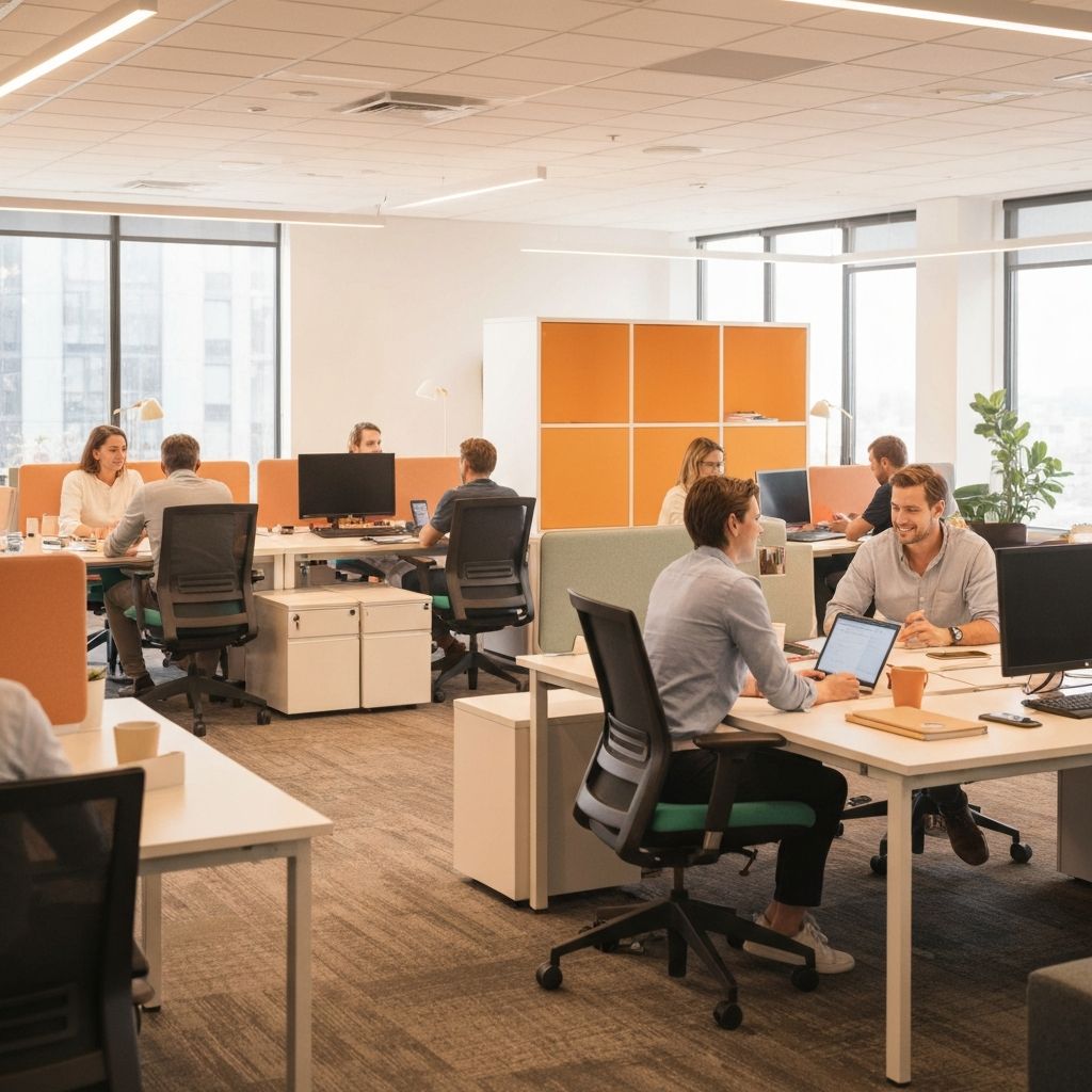 Team collaboration in modern office